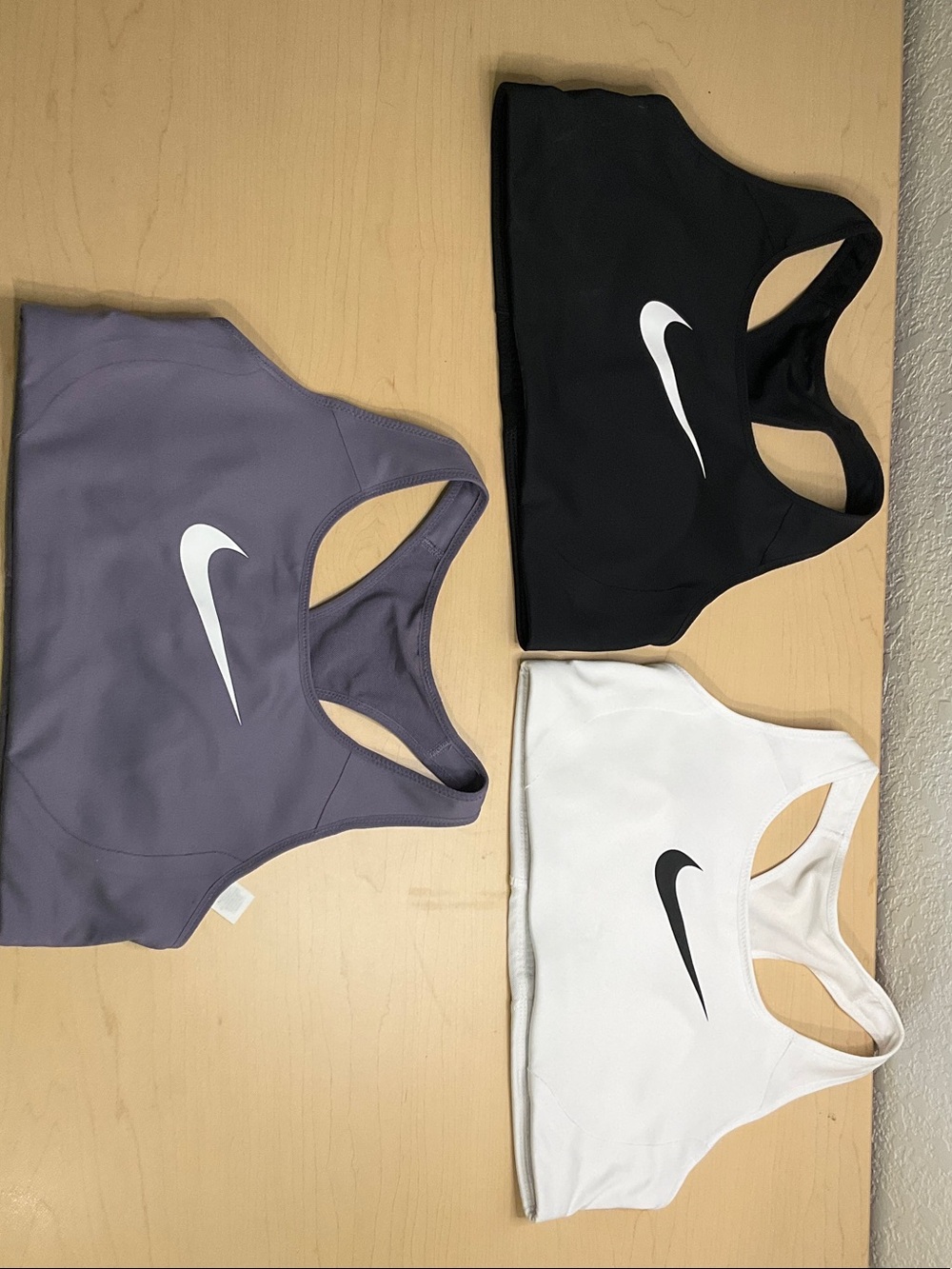 Nike Women’s Racerback Sports Bra Trio - Black, White, Lavender